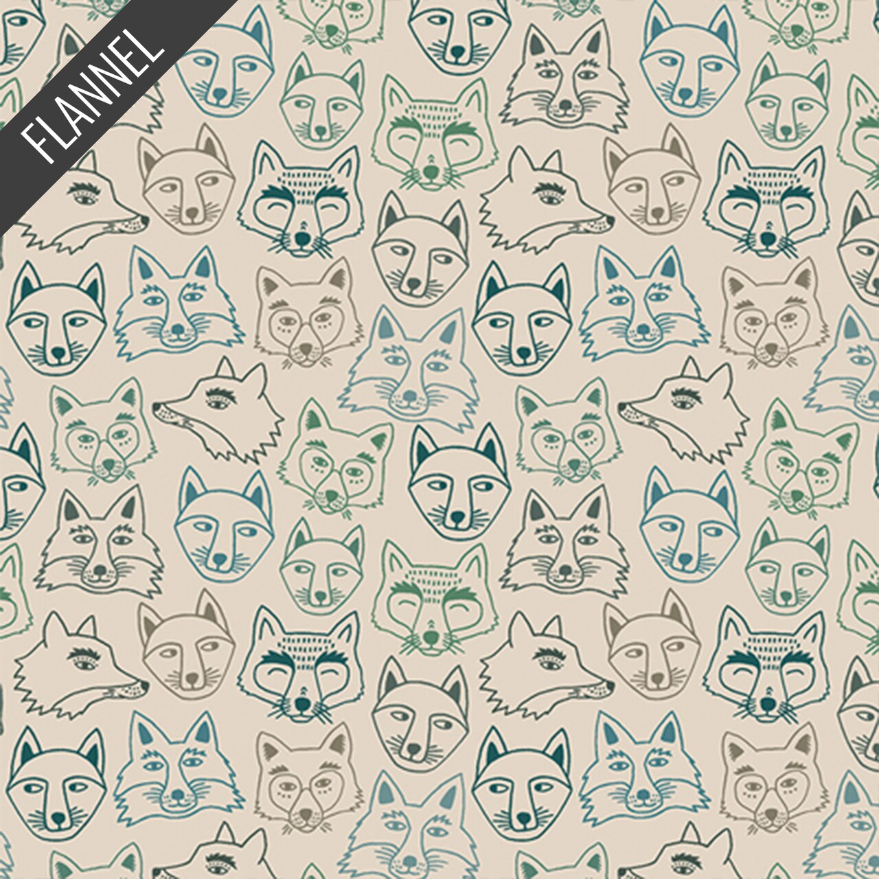 Hello Fox Flannel in Sycamore (f58203a) | Art Gallery Flannel | AGF Studio | Art Gallery